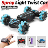 JC-01 RC Stunt Car 2.4GHz 4WD Watch Gesture Sensor Control Deformable Car All-Terrain Auto-demo with Spray Light Music for Kids