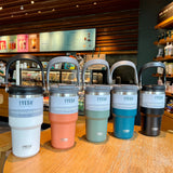 600ml Tyeso Tumbler Coffee Cup Stainless Steel Vacuum Thermal Straw Cups Insulated Mug Cold Storage Ice Large Capacity Leakproof