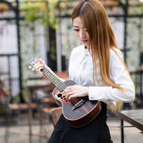 21 Inches Ukulele Creative Grape Hole Rosewood Mini Acoustic 4 String Hawaiian Guitar Instrument For Beginner Music Lovers