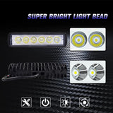 1Pcs/2Pcs LED 18W Work Light Bar Driving Lamp Fog Lights for Off-Road SUV Car Boat Truck Spot Lamp Offroad Accessories