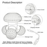 4 In 1 Handheld Vibrating Massager with 3 Kneading Massage Heads for Self Massage Relaxation or Muscle Tension Mini Massager