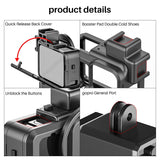 Ulanzi G9-4 Action Vlog Camera Cage Protective Housing with Dual Cold Shoe Mount 55mm Filter Adapter for GoPro Hero 9