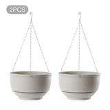 2pcs Succulent Yard With Chain Flower Pot Indoor Outdoor Balcony Solid Garden Home Decor Heavy Duty Plastic Automatic Watering