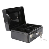 Mini Locksmith Portable Steel Petty Lockable Cash Money Coin Safe Security Box with 6 Compartments Design Household or Traveling
