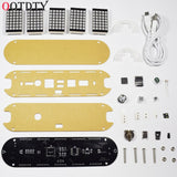 OOTDTY DS3231 temperature meter High Accuracy DIY Digital Dot Matrix LED Alarm Clock Kit with Transparent Case Date Time Display