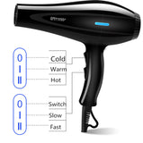Powerful Professional Salon Hair Dryer Blow Dryer Electric Hairdryer Hot/Cold Wind with Air Collecting Nozzle D40