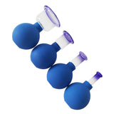 1 Boxed of 4pcs Vacuum Cupping Cups Portable Back Body Massager Suction Vacuum Can for Men (Blue)