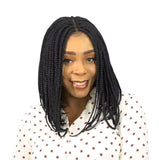 Wig Braid Wig Ladies Short Hair Medium Differentiated Fiber Head Cover Box Braid Wig