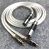 Hi-end HIFI Audio Line 5N OCC Crystal Silver RCA To XLR Male &amp; Female Cable Carbon Fiber Plug