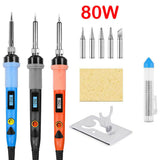 80W 110V/220V Digital Display Soldering Iron Gun Electric Kit Digital Welding Solder Wire Tip Station Soldering iron Set