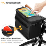 Cycling Insulated Bike Cooler Bag Water Resistant Bike Handlebar Bag Bike Basket Front Bag Pannier with Bike Phone Mount