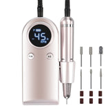 Rechargeable Nail Drill Electric Nail File 45000RMP Professional Nail Drill Kit For Acrylic Nail Gel Manicure Pedicure Polishing
