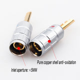 8Pcs Solder-free Pure Copper Sawtooth Banana Plug Connector HIFI Audio Speaker Cable Adapter