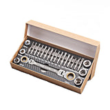 Multifunction Ratcheting Socket Wrench Set Box End Wrench Metric With Adapter Socket Screwdriver Bit Plumb Pipe Auto Repair Tool