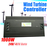 1000W LED Wind Alternative Energy Generators 12/24/48V 25A Wind Turbine Generator Controller Battery Charging Regulator Black