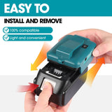 Dual USB Charger Adapter Converter Power Source for Makita 14-18V ADP05 Battery With LED Work Light