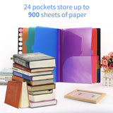 Expanding File A4 Folder Files Organizer Elastic String 24 Pocket Letter Size for Paper Documents Certificate Stationery Supplie