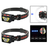 USB LED Work Headlamp Red Light 1500mAh Battery Powered Portable for Camping