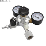 CGA320 W21.8 Dual Gauge CO2 Gas Regulator for Homebrew Soda Draft Beer Dispenser Set with 5/16'' Barbed Shuttoff Valve 0-3000PSI