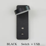 Led indoor wall lamps with Switch USB Charge wall light 3 Color 9W   lighting For home Bedside Stairway Sconce luminaria