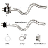 Weldless Heating Element Kit 5500W Ripple Heating Element  240V(35cm) integrated 1.5“Tri Clamp &amp; L6-30P Plug Silicone Gasket