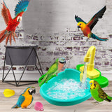 15pcs Bird Feeder Automatic Parrot Bathtub Swimming Pool Faucet Parrot Bath Shower Water Dispenser Bird Cage Bathroom Pet Parrot