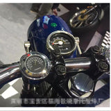 1Pc 26mm / 1" Universal Chrome Waterproof  7/8 Motorcycle Handlebar Mount Temp Thermometer For Harley