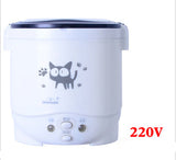 12V 24V 220V mini rice cooker car trucks electric soup porridge cooking machine food steamer warmer fast heating lunch box