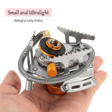 TOMSHOO Foldable Camping Gas Stove with Adapters Outdoor Stove Gas Burner for Outdoor Backpacking Fishing Cooking