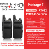 RETEVIS 2 pcs Mini Walkie Talkie PMR 446 Portable Two-way Radio ht PTT Walkie-talkies RT622 Portable Radio for Hunting Cafe RT22