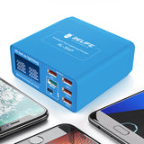 RELIFE RL-304P PD3.0+QC3.0 Smart 6-port USB Digital Display Lightning Charger Suitable for Charging All Mobile Phones And Tablet
