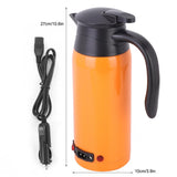 800ml Car Electric Kettle 12V 24V Water Boiler Large Capacity Electric Kettle Water Heating Mug for Truck Car Water Kettle