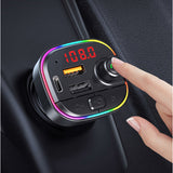 Car Radio Bluetooth 5.0 Adapter FM Transmitter Music Player Hands Free Kit QC3.0 with Dual USB C Charger