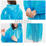 1 pcs Men's Raincoat Thicken Waterproof Adult Transparent Camping Hooded Outdoor Portable Disposable PonchoFashion Ms.
