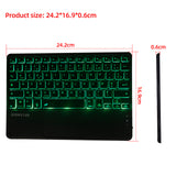 Ultra-Slim AZERTY Keyboard Wireless Bluetooth Keyboards With Touchpad 7 Color Backlit for Android Windows Tablet Phone Laptop PC
