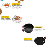8pcs/set 7 Inch / 8 Inch Air Fryer Accessories for Gowise Phillips Cozyna and Secura Fit all Airfryer 3.73.7 4.2 5.3 5.8QT
