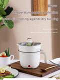 220V Multifunctional Electric Cooker Heating Pan Electric Cooking Pot Machine Hotpot Noodles Rice Eggs Soup double Steamer