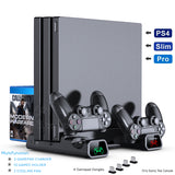 PS4/ PS4 Pro/ PS4 Slim Console Vertical Cooling Stand Controller Charging Base 2 Cooler 10 Games Storage for Sony Playstation 4