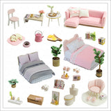 DIY Doll House Wooden Doll Houses Miniature Dollhouse Furniture Kit Toys Casa for Children Christmas Gift  L026