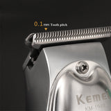 Kemei 1949 Professional Hair Clipper All Metal Men Electric Cordless Hair Trimmer 0mm Baldheaded T Blade Finish Haircut Machine