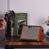 AROMA AG-15A 15W Portable Acoustic Guitar Amplifier Amp BT Speaker Built-in Rechargeable Battery with Microphone Interface New