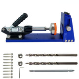 Pocket Hole Jig Kit with Drilling Hole Tools Dowel Drill Joinery Screw Kit All-In-One Drill Hole System Jig Carpentry Locator