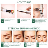 Electric Trimmer for Women Painless 360° All Round Eyebrow Trimmer Epilator Mini Razor Lady Eyebrow Hair Trimmer Rechargeable