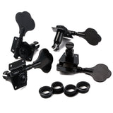 Tooyful Guitar Accessory 4Pcs Right Handed Machine Head Tuners Tuning Pegs Club Button Black Set Christmas Gift for Bass Guitar