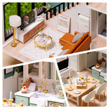 Cutebee DIY DollHouse Doll House Miniature Dollhouse Wooden Furniture Kit Toys for Children New Year Christmas Gift Case