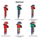 KKmoon Long Arm Allen Wrench Set 9 Different Sizes Universal Wrenches L-Key Chrome Vanadium Steel Metric Hex Key Kit (Red)