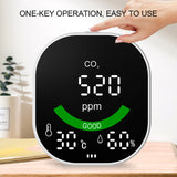Portable Air Quality Monitor CO2 Monitor Infrared NDIR Detector with Over-limit Alarm, Temperature Humidity Tester CO2 Detector