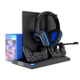 IPEGA Game Vertical Stand 6 in 1 Multifunctional Cooling Fan Headphone Holder Controller Charging Base for PS4/PS4 Slim/PS4 PRO
