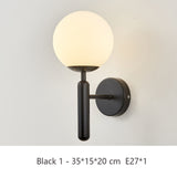 Modern Indoor Wall Lamp Nordic Bedroom Lamp Gold Black Glass Bedside Lighted Interior Led Lights Decoration for Wall AC85~260V
