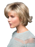 Wig women's short hair back warped golden high temperature silk chemical fiber wig